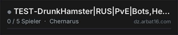 TEST-DrunkHamster|RUS|PvE|Bots,Heli,Airdrop,Missions| in der DayZ-Serverliste von AR16