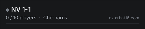 NV 1-1 on the AR16 DayZ server list