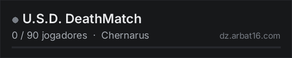 U.S.D. DeathMatch na lista de servidores de DayZ da AR16