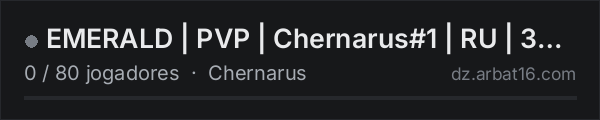 EMERALD | PVP | Chernarus#1 | RU | 3PP | X5 LOOT | na lista de servidores de DayZ da AR16