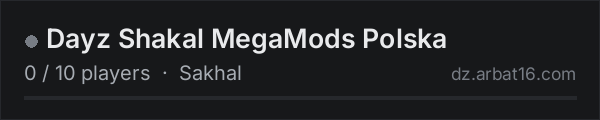 Dayz Shakal MegaMods Polska on the AR16 DayZ server list