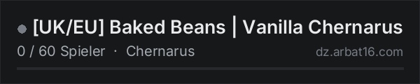 [UK/EU] Baked Beans | Vanilla Chernarus in der DayZ-Serverliste von AR16