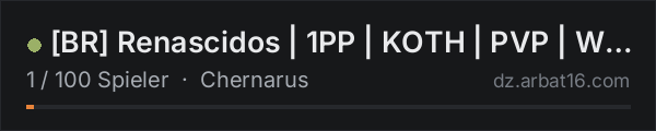[BR] Renascidos | 1PP | KOTH | PVP | WiPE 21/10 in der DayZ-Serverliste von AR16