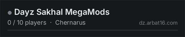 Dayz Sakhal MegaMods on the AR16 DayZ server list