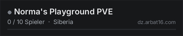 Norma's Playground PVE in der DayZ-Serverliste von AR16
