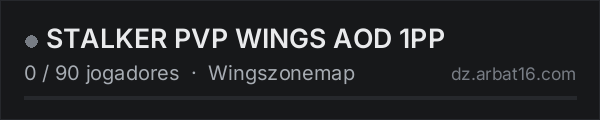 STALKER PVP WINGS AOD 1PP na lista de servidores de DayZ da AR16