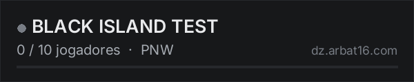 BLACK ISLAND TEST na lista de servidores de DayZ da AR16