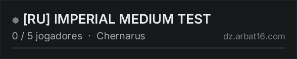 RU IMPERIAL MEDIUM TEST na lista de servidores de DayZ da AR16