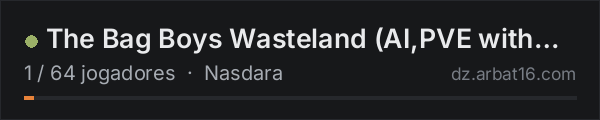 The Bag Boys Wasteland (AI,PVE with PVP/raid weekends) na lista de servidores de DayZ da AR16