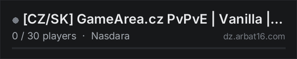 CZ/SK GameArea.cz PvPvE | Vanilla | Badlands on the AR16 DayZ server list