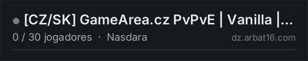 [CZ/SK] GameArea.cz PvPvE | Vanilla | Badlands na lista de servidores de DayZ da AR16