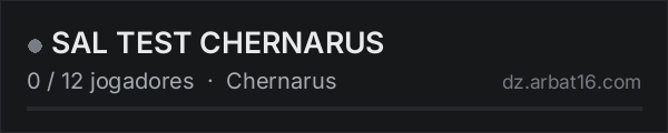 SAL TEST CHERNARUS na lista de servidores de DayZ da AR16
