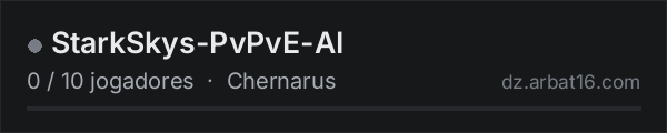 StarkSkys-PvPvE-AI na lista de servidores de DayZ da AR16