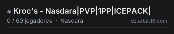 Kroc's - Nasdara|PVP|1PP|ICEPACK| na lista de servidores de DayZ da AR16