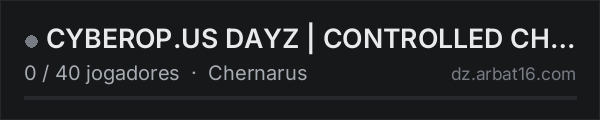 CYBEROP.US DAYZ | CONTROLLED CHAOS // ENFORCED ORDER na lista de servidores de DayZ da AR16