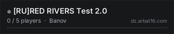 RURED RIVERS Test 2.0 on the AR16 DayZ server list