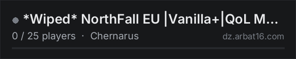 *Wiped* NorthFall EU |Vanilla+|QoL Mods|PVP|AI|Keycard Chests on the AR16 DayZ server list