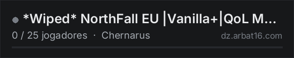 *Wiped* NorthFall EU |Vanilla+|QoL Mods|PVP|AI|Keycard Chests na lista de servidores de DayZ da AR16