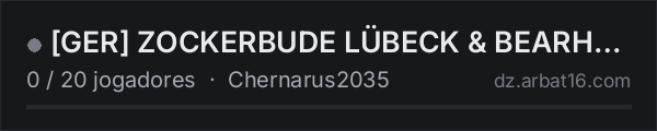 [GER] ZOCKERBUDE LÜBECK & BEARHUNTERZ PvEAI// Events//Custom A na lista de servidores de DayZ da AR16