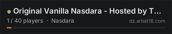 Original Vanilla Nasdara - Hosted by TOFTS on the AR16 DayZ server list