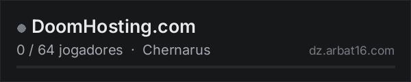 DoomHosting.com na lista de servidores de DayZ da AR16