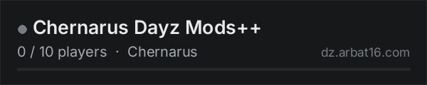 Chernarus Dayz Mods++ on the AR16 DayZ server list