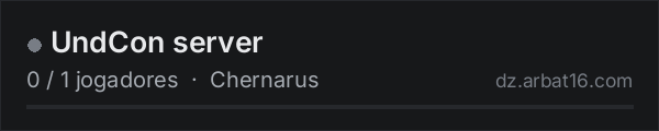 UndCon server na lista de servidores de DayZ da AR16