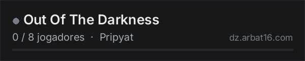 Out Of The Darkness na lista de servidores de DayZ da AR16