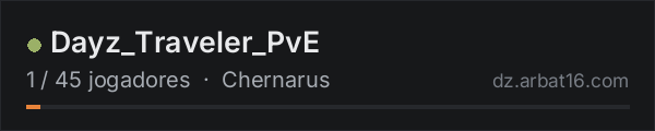 Dayz_Traveler_PvE na lista de servidores de DayZ da AR16