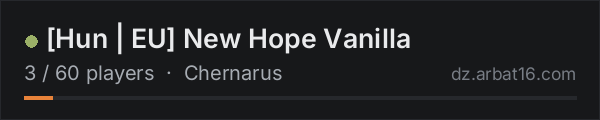 [Hun | EU] New Hope Vanilla on the AR16 DayZ server list