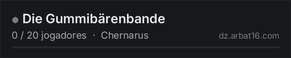 Die Gummibärenbande na lista de servidores de DayZ da AR16