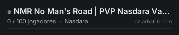 NMR No Man's Road | PVP Nasdara Vanilla+ na lista de servidores de DayZ da AR16