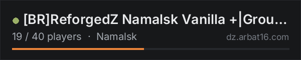 [BR]ReforgedZ Namalsk Vanilla +|Group5MAX|Cards|KOTH|MAP| on the AR16 DayZ server list