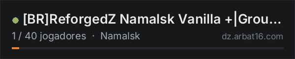 [BR]ReforgedZ Namalsk Vanilla +|Group5MAX|Cards|KOTH|MAP| na lista de servidores de DayZ da AR16