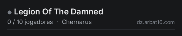 Legion Of The Damned na lista de servidores de DayZ da AR16