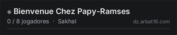 Bienvenue Chez Papy-Ramses na lista de servidores de DayZ da AR16