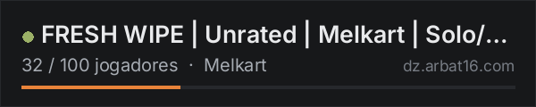 FRESH WIPE | Unrated | Melkart | Solo/Duo/Trio | unrated.gg na lista de servidores de DayZ da AR16