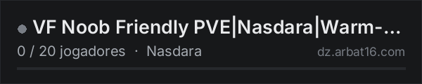 VF Noob Friendly PVE|Nasdara|Warm-n-Fuzzy na lista de servidores de DayZ da AR16