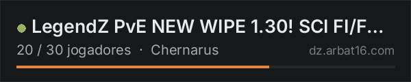 LegendZ PvE NEW WIPE 1.30! SCI FI/FUTURISTIC/KILLREWARDS/EVENTS na lista de servidores de DayZ da AR16