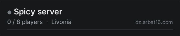 Spicy server on the AR16 DayZ server list