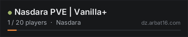 Nasdara PVE | Vanilla+ on the AR16 DayZ server list