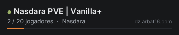 Nasdara PVE | Vanilla+ na lista de servidores de DayZ da AR16