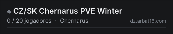CZ/SK Chernarus PVE Winter na lista de servidores de DayZ da AR16