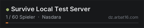 Survive Local Test Server in der DayZ-Serverliste von AR16
