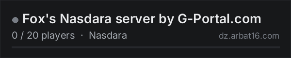 Fox's Nasdara server by G-Portal.com on the AR16 DayZ server list