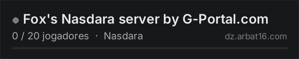 Fox's Nasdara server by G-Portal.com na lista de servidores de DayZ da AR16