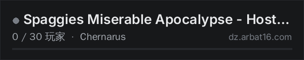 AR16 DayZ 服务器列表中的 Spaggies Miserable Apocalypse - Hosted by Jack