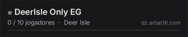 DeerIsle Only EG na lista de servidores de DayZ da AR16