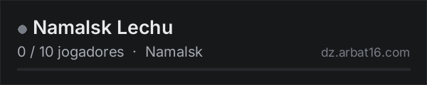 Namalsk Lechu na lista de servidores de DayZ da AR16
