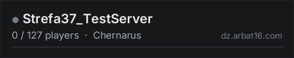 Strefa37_TestServer on the AR16 DayZ server list